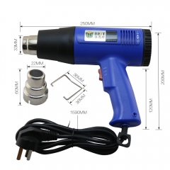BST-8016 Hot Air Gun Handheld Portable LCD Electronic Cordless Mini Heat Gun 220V 1600W For SMT SMD Rework Repair For Soldering
