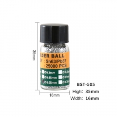 BST-505 Reballing Balls 0.25 0.3 0.35 0.4 0.45 0.5 0.55 0.6 0.65 0.76 BGA Solder Ball leaded sn63/pb3 For BGA Rework Repair