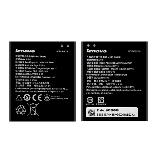 BL242 Battery For Lenovo K3 VIBE C A2020 A2020a40 K30-W K30-T A6000 A3860 A3580 A3900 A6010 A6010 Plus